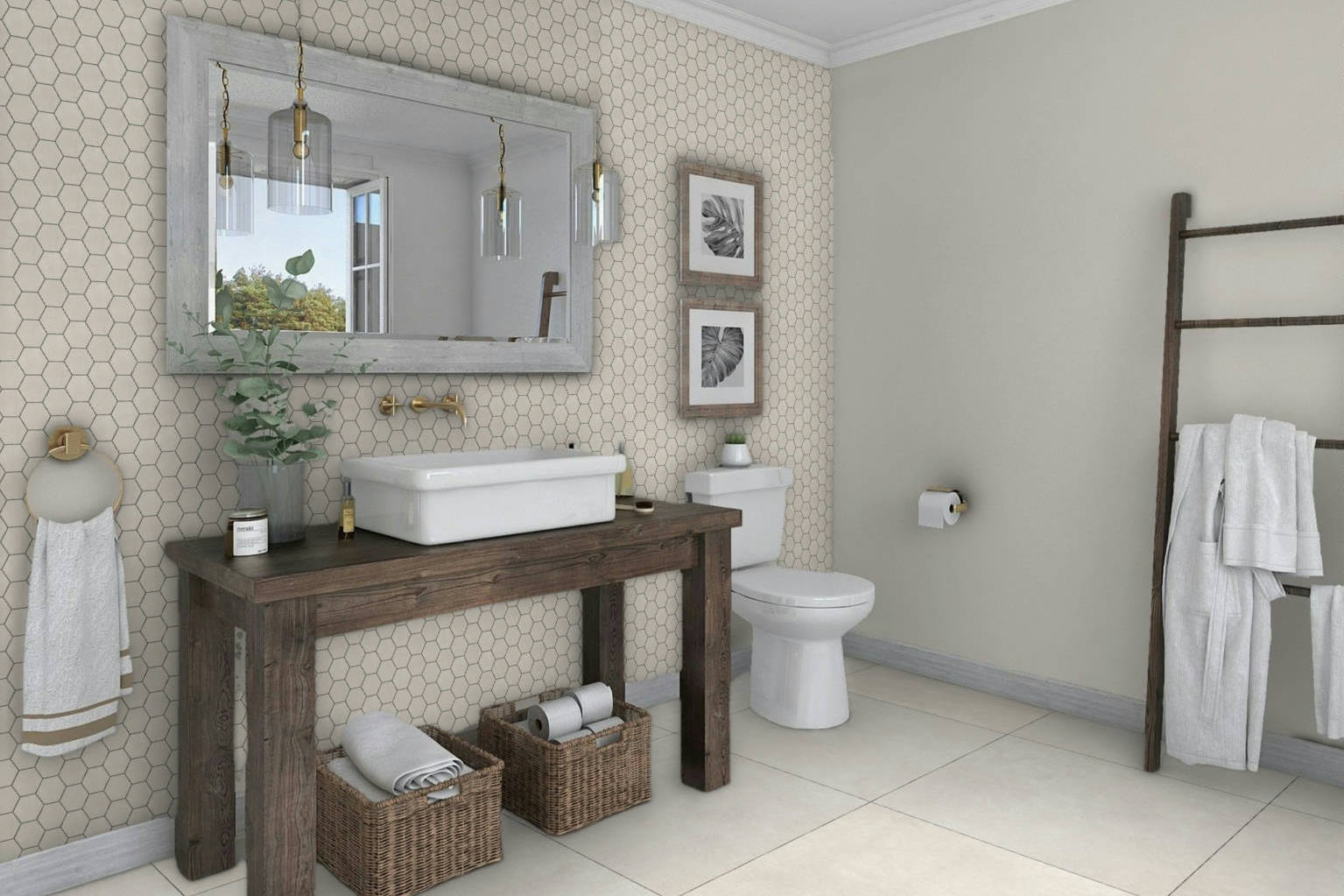 Ashland Cream 30X30 and 3x3 Mosaic | Aromaz Home