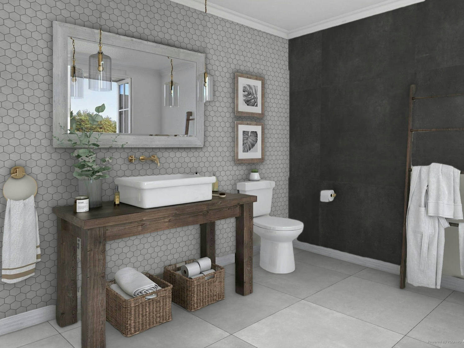 Ashland Grey 36x36 and 3x3 Mosaic | Aromaz Home