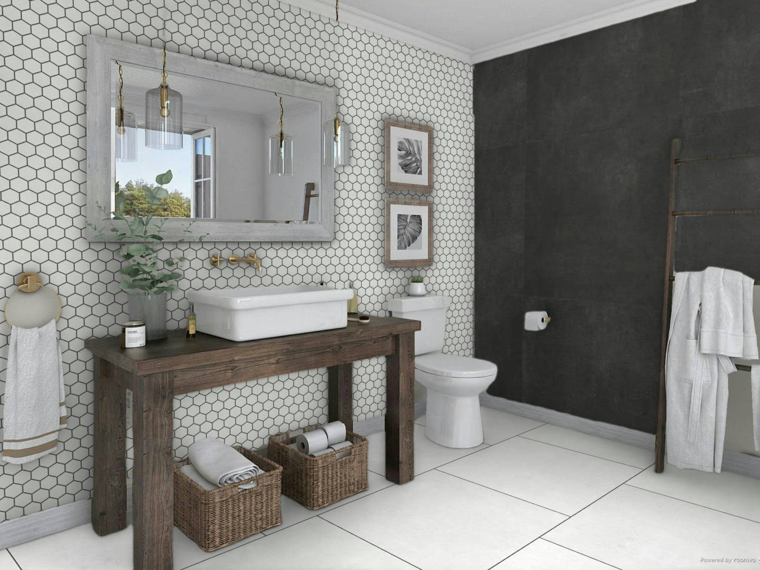 Ashland White 36x36, 3x3 Mosaic, and 48x48 Black | Aromaz Home