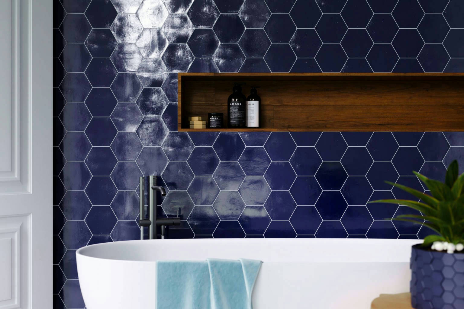 Ronda 5.5X6.3” Cobalt Hexagon | Aromaz Home