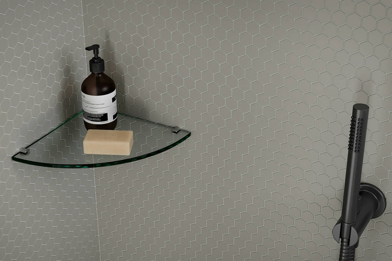 Traditions Taupe Matte 1in Hex Mosaic | Aromaz Home