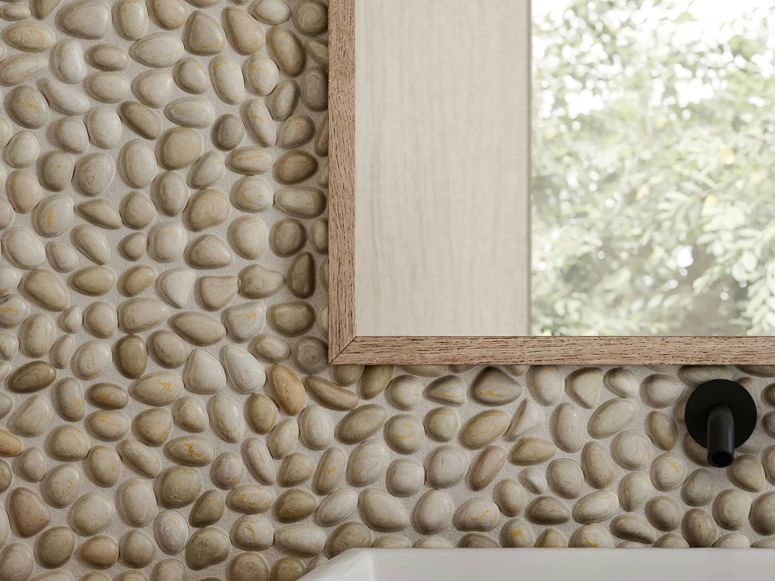 Zen Fiji Cream Natural Pebble Matte Mosaic 3 | Aromaz Home