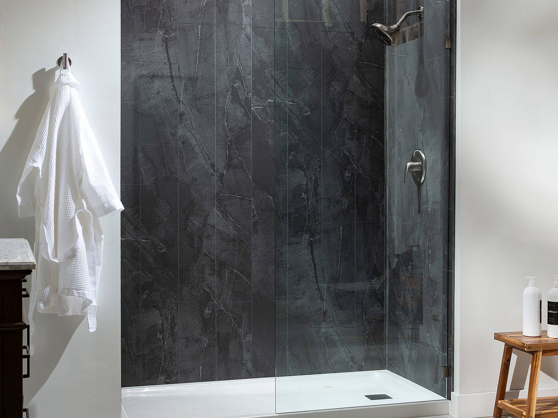 Cracked Slate Shower Wall Kit 30x60x78 | Aromaz Home