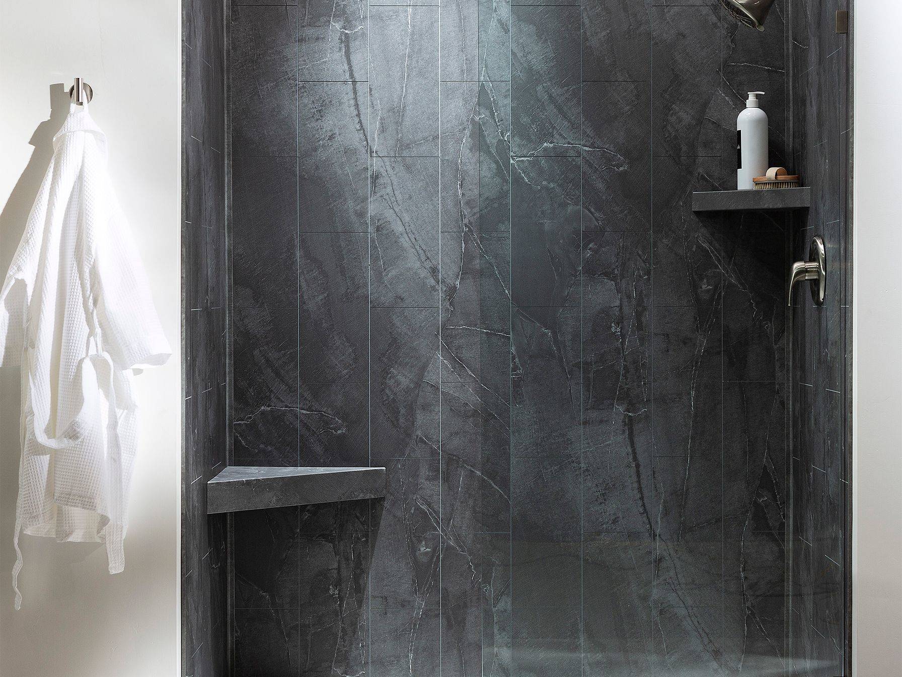 Cracked Slate Shower Wall Kit 32x60x78 | Aromaz Home
