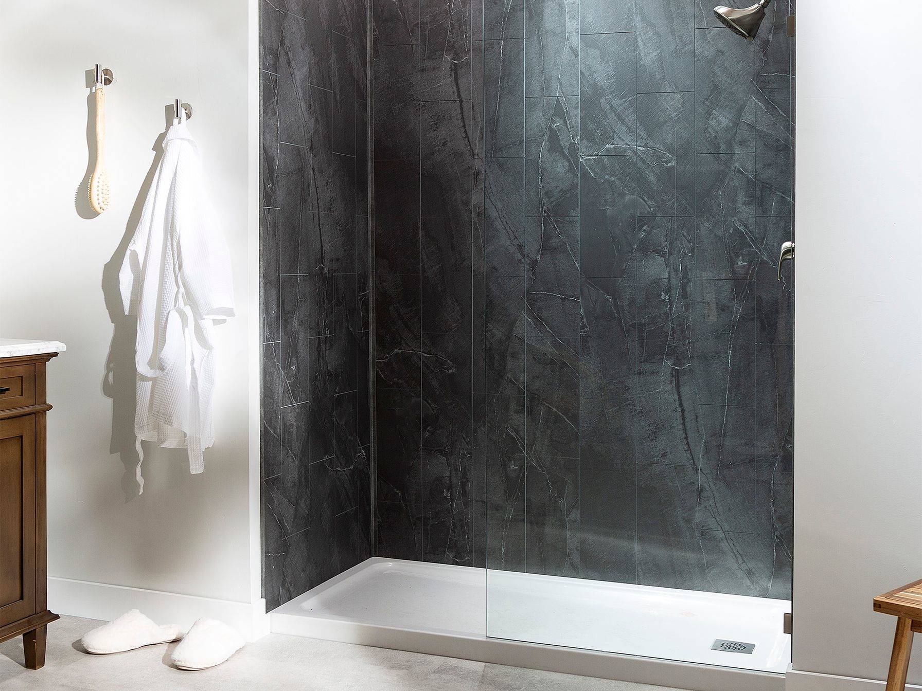 Cracked Slate Shower Wall Kit 36x36x78 | Aromaz Home