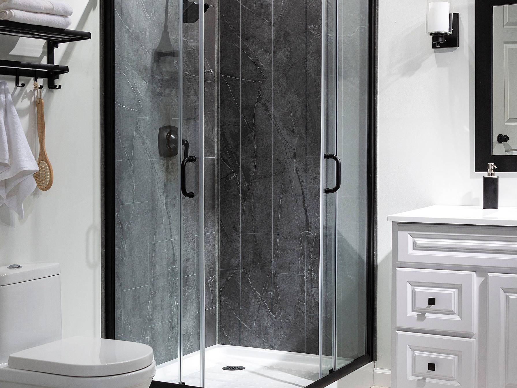 Cracked Slate Shower Wall Kit 36x60x78 | Aromaz Home