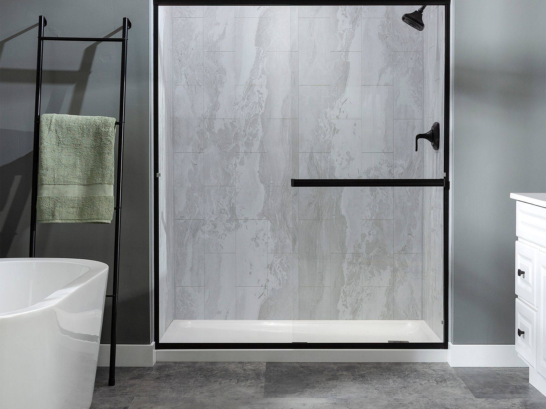 Iced Pewter Shower Wall Kit 32x60x78 | Aromaz Home