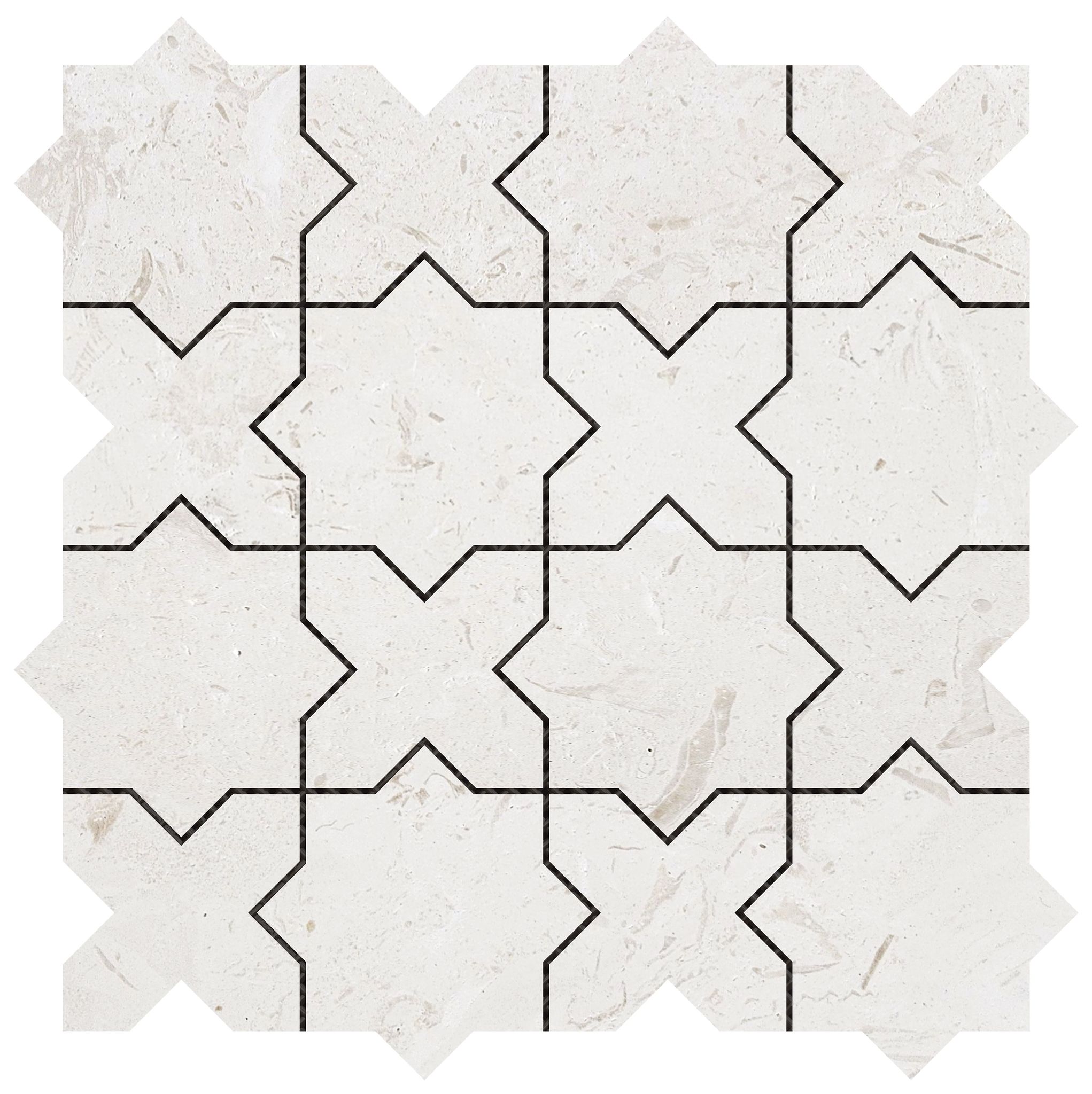 3"x3" Cross & Star Beige Marble | Aromaz Home