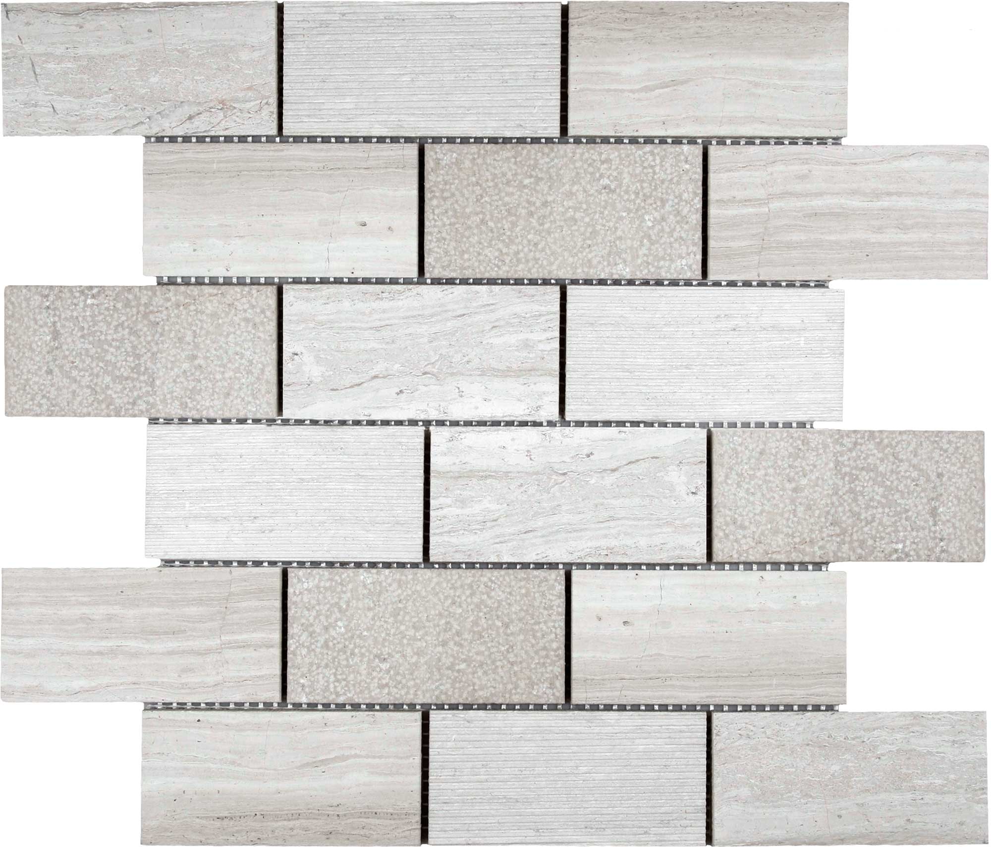 5x10cm Multi Finish Mosaic Limestone | Aromaz Home