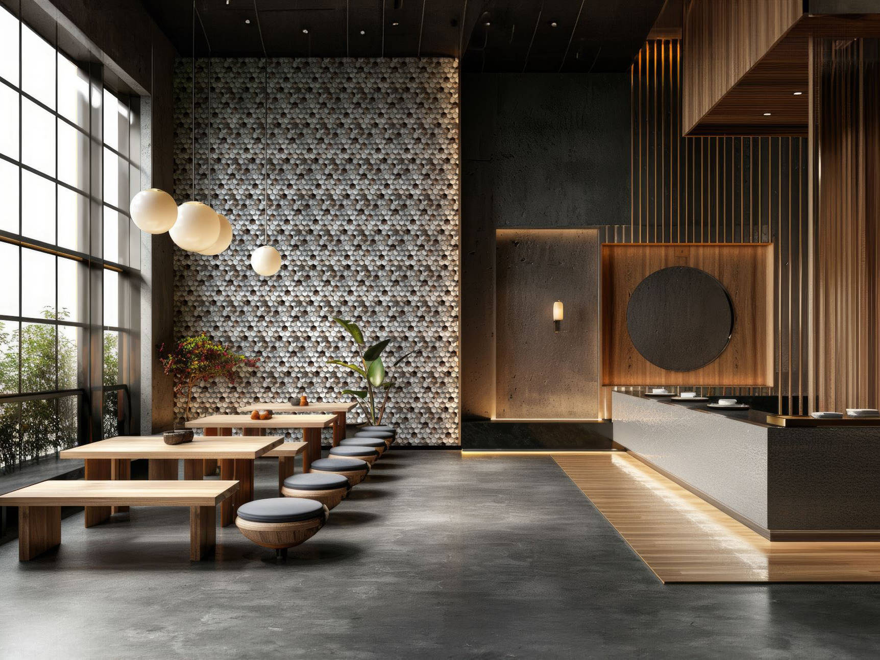 Aluminum Hexagon Silver Brown Mosaic | Aromaz Home