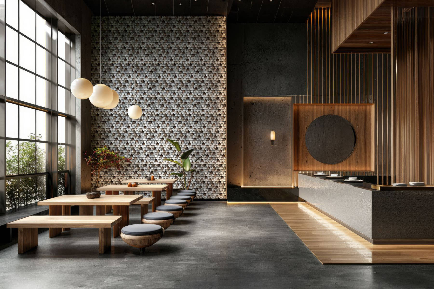 Aluminum Hexagon Silver Brown Mosaic | Aromaz Home