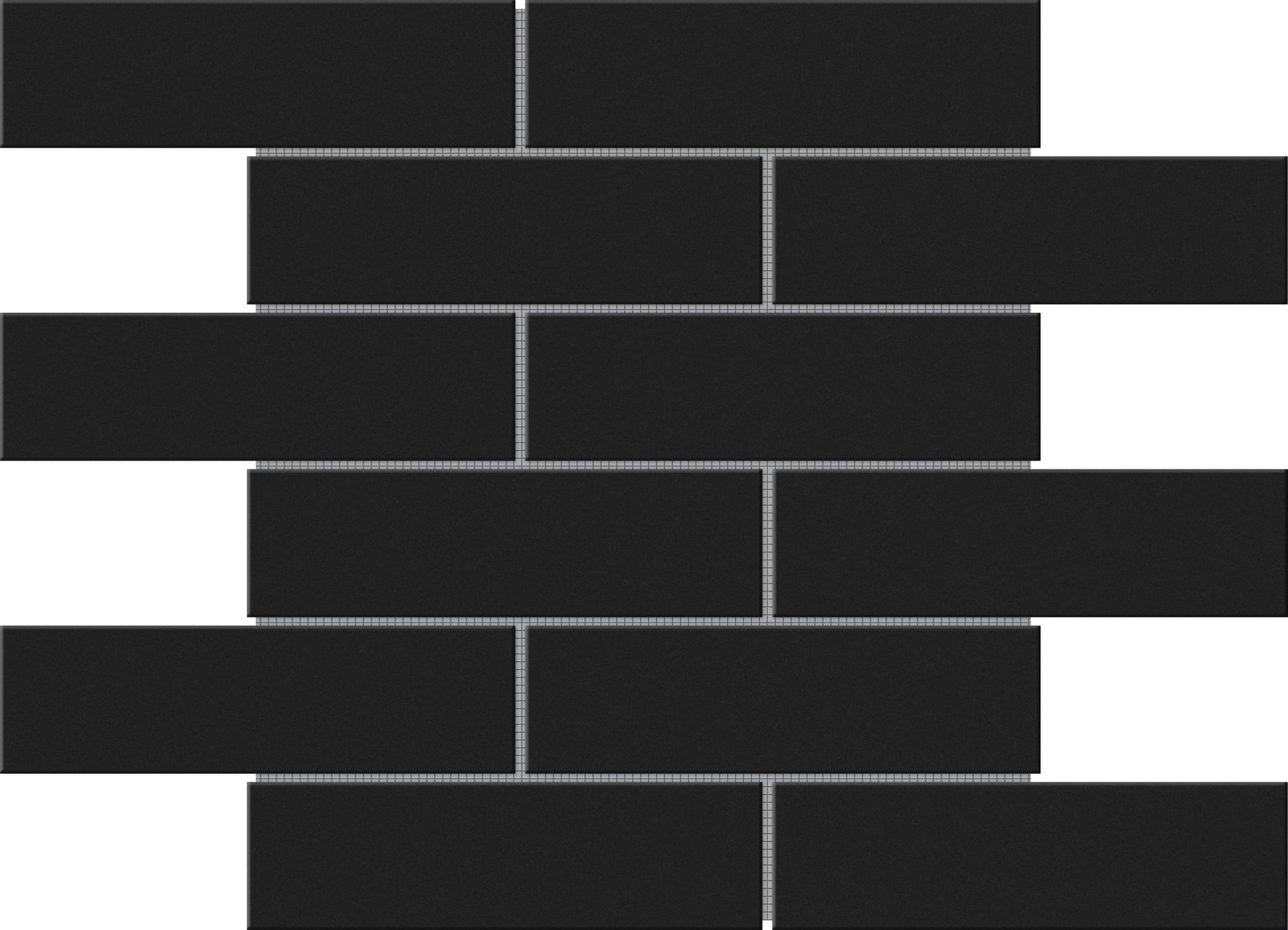 Black Brick Pattern Glossy Glazed Ceramic 2"x6" | Aromaz Home