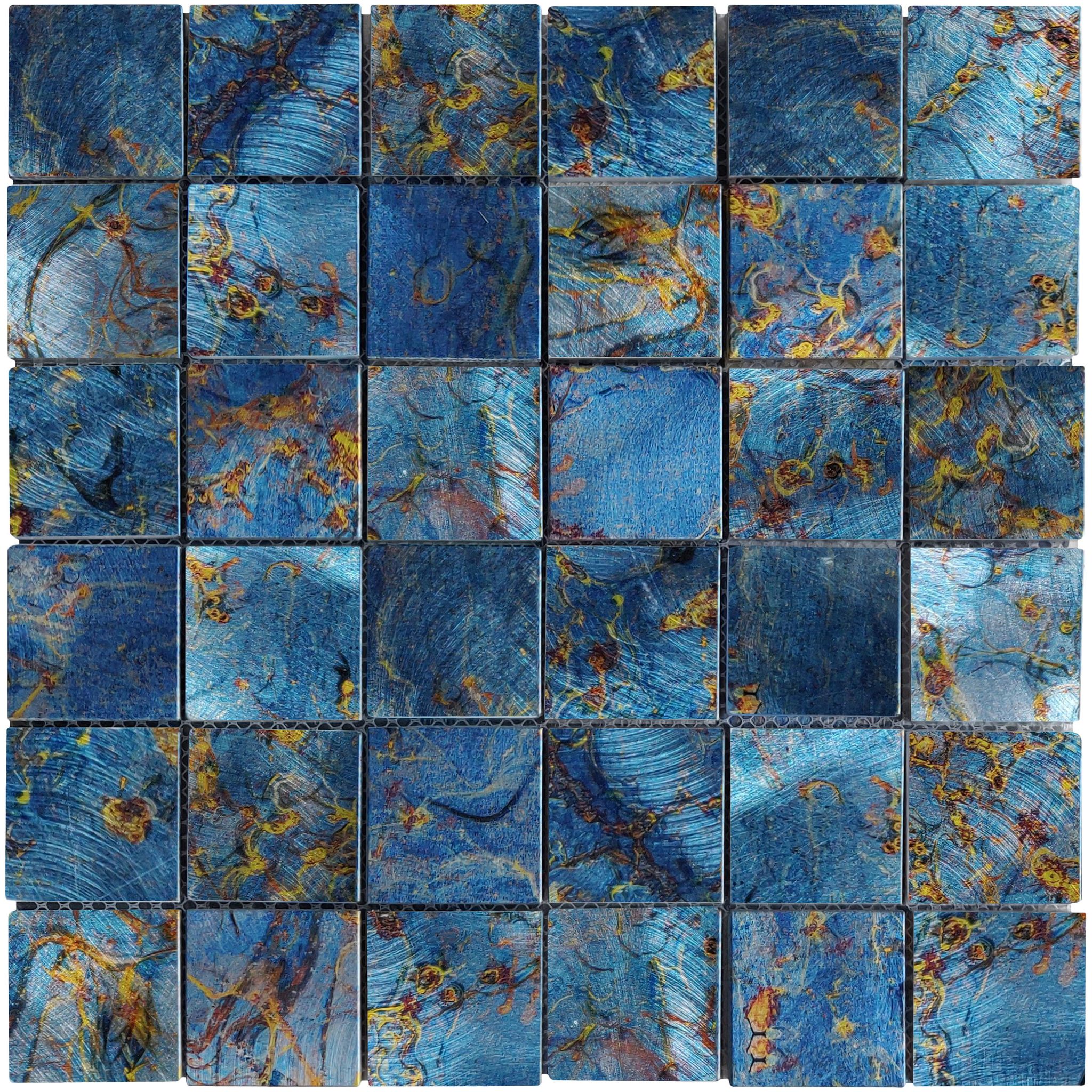 Blue Aluminum 2"x2" Mix Mosaic | Aromaz Home