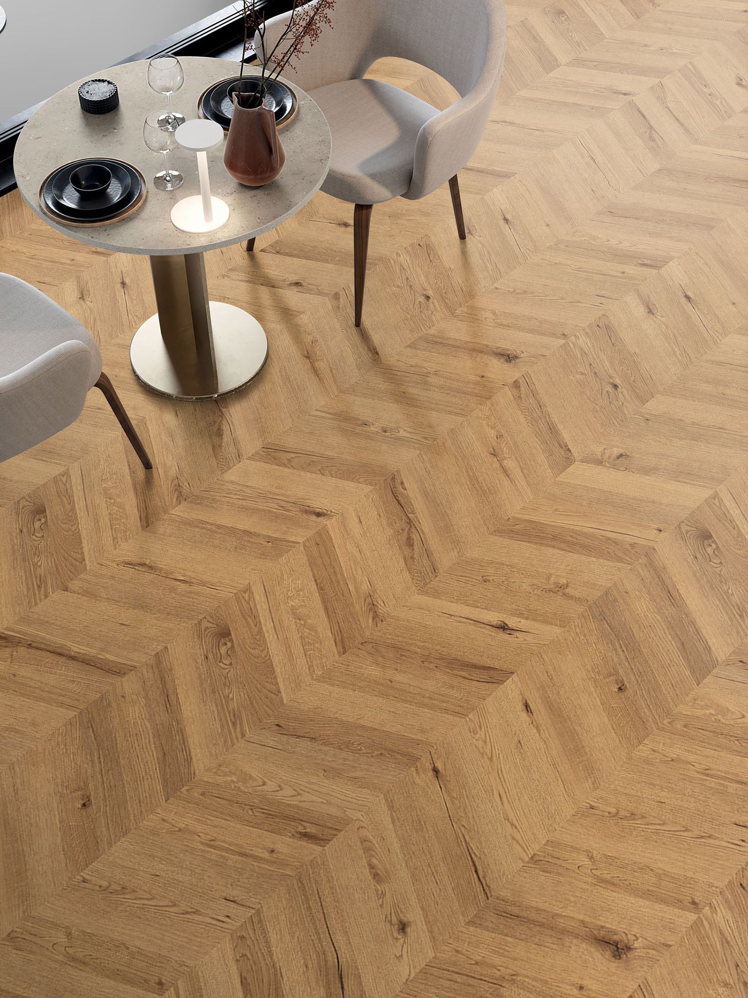 Chevron Cognac Oak | Aromaz Home