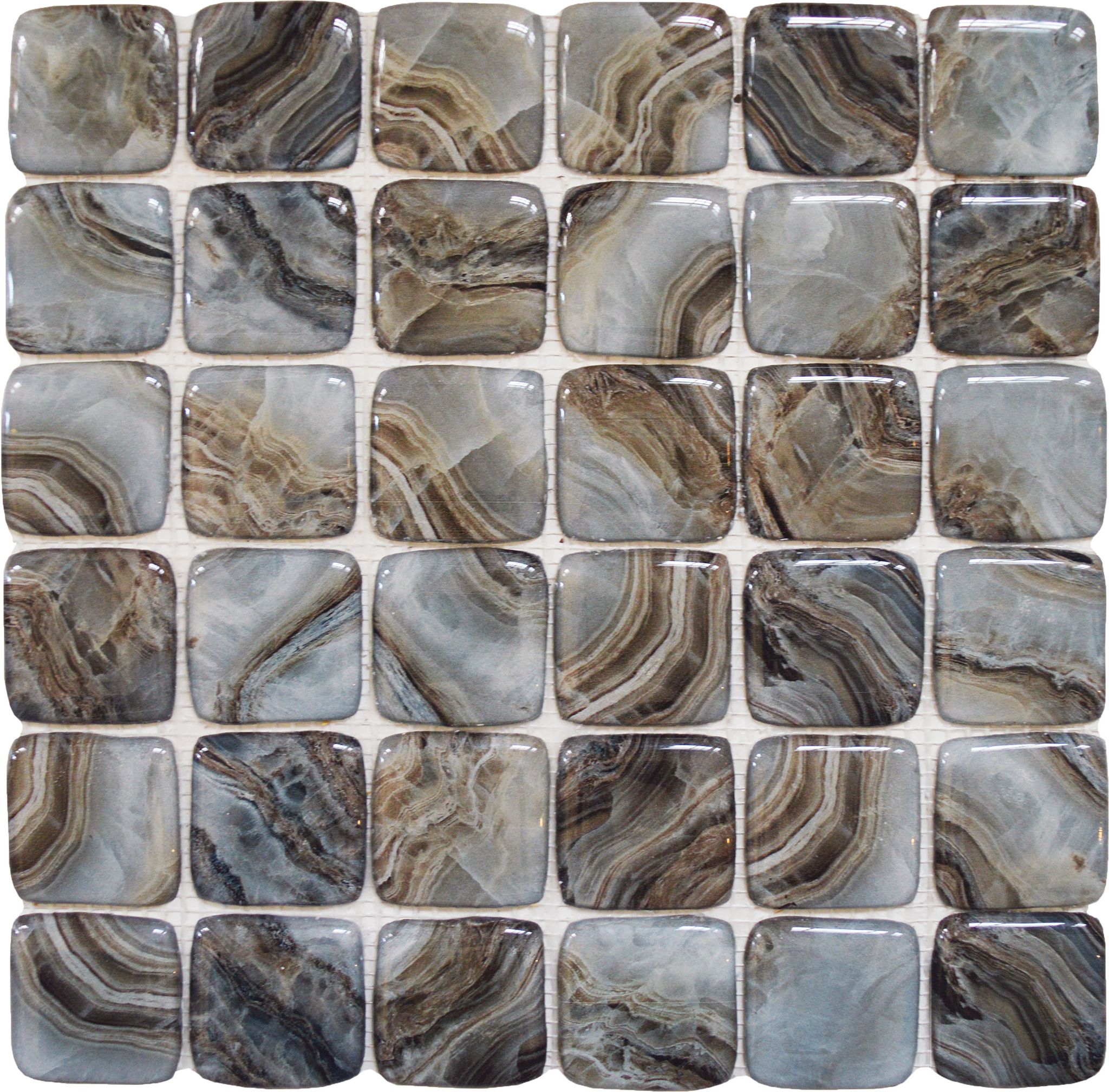 Glass Square Grey Beige Mix Marble Pattern Mix Mosaic | Aromaz Home