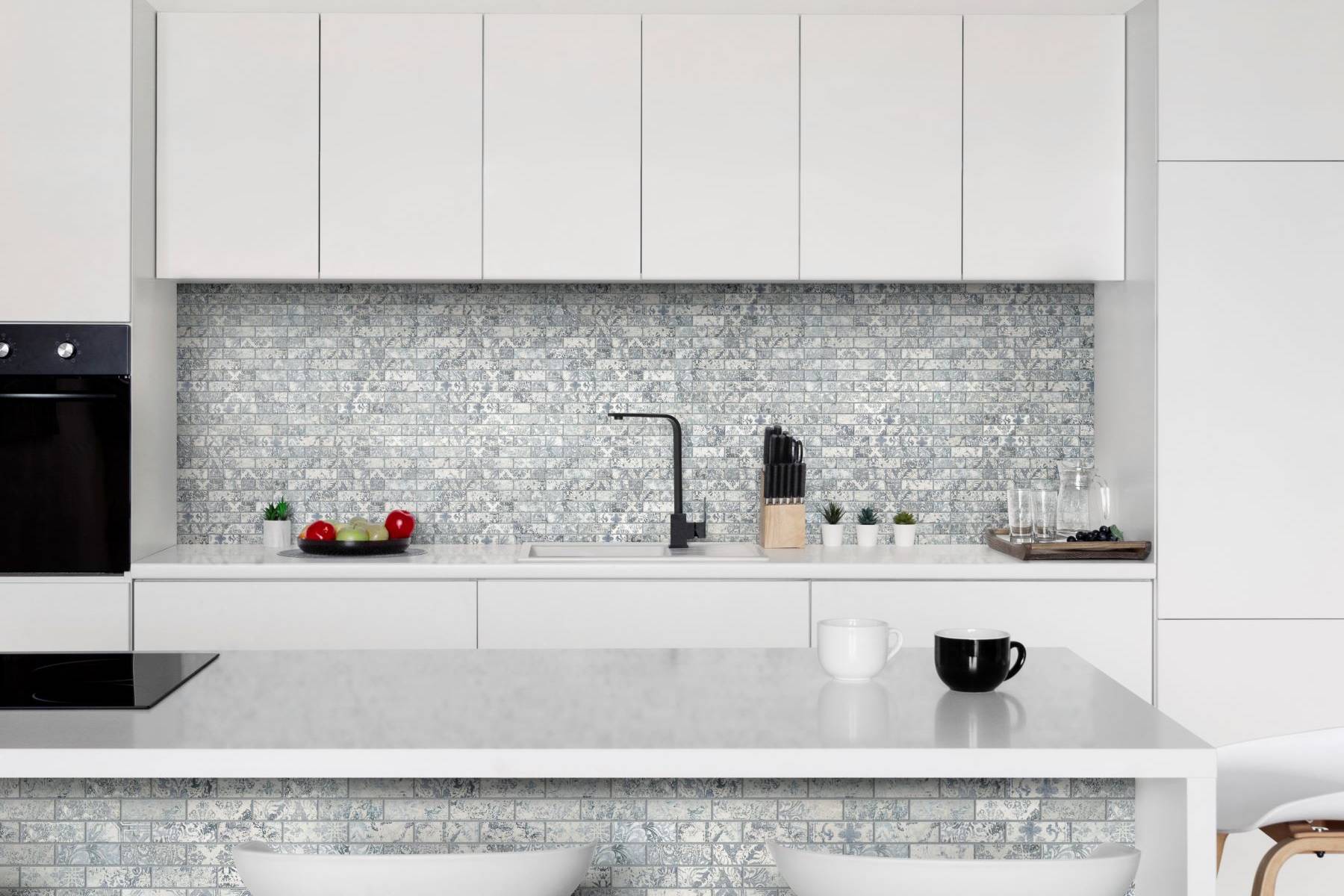 Grey Mix Pattern Deco Brick Matte Glazed Porcelain 1 | Aromaz Home