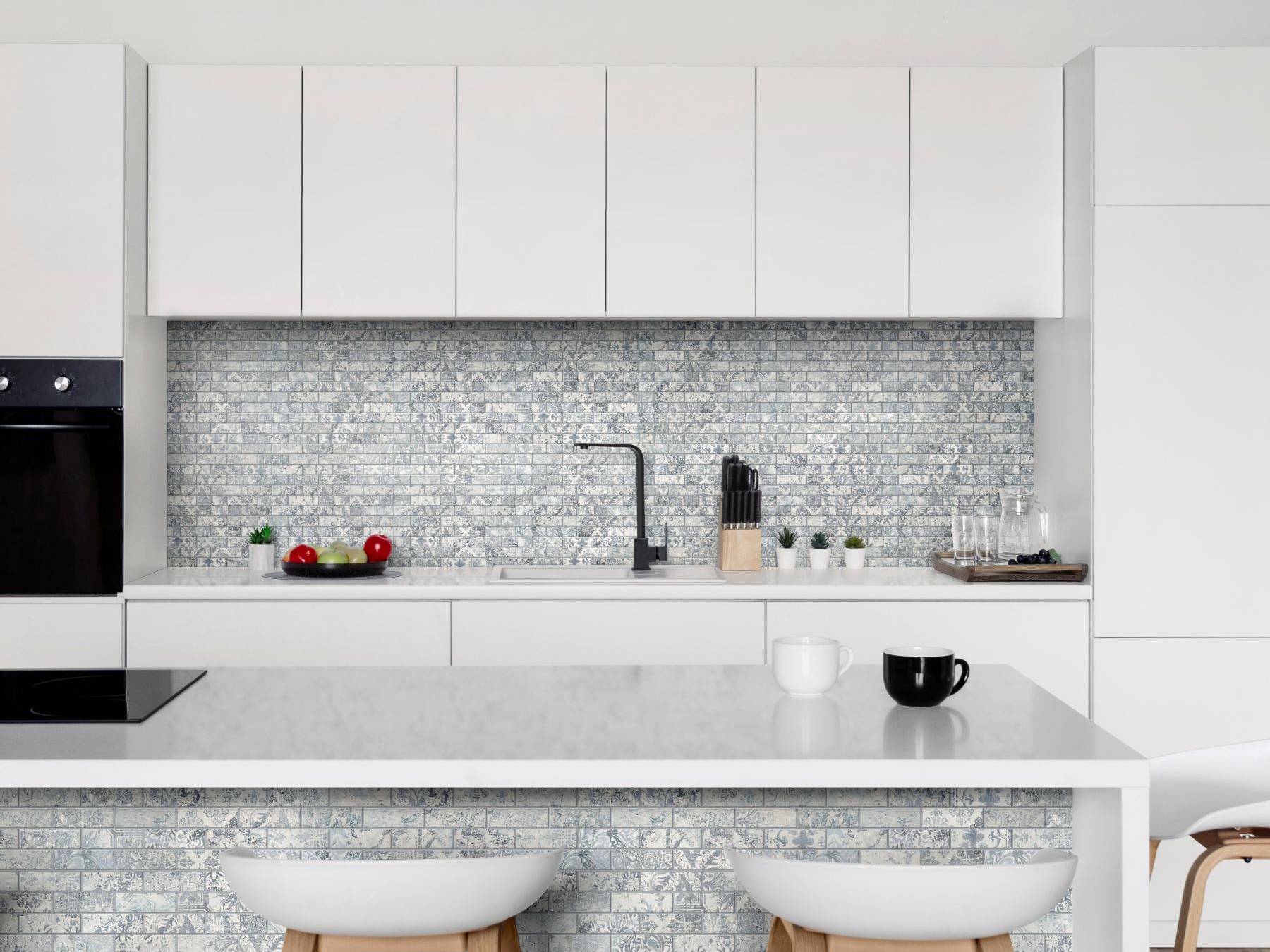 Grey Mix Pattern Deco Brick Matte Glazed Porcelain 1 | Aromaz Home