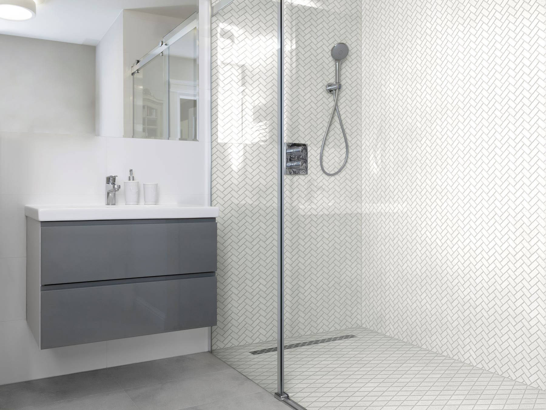 Herringbone Crystal + Crystal White  Marble Diamond | Aromaz Home