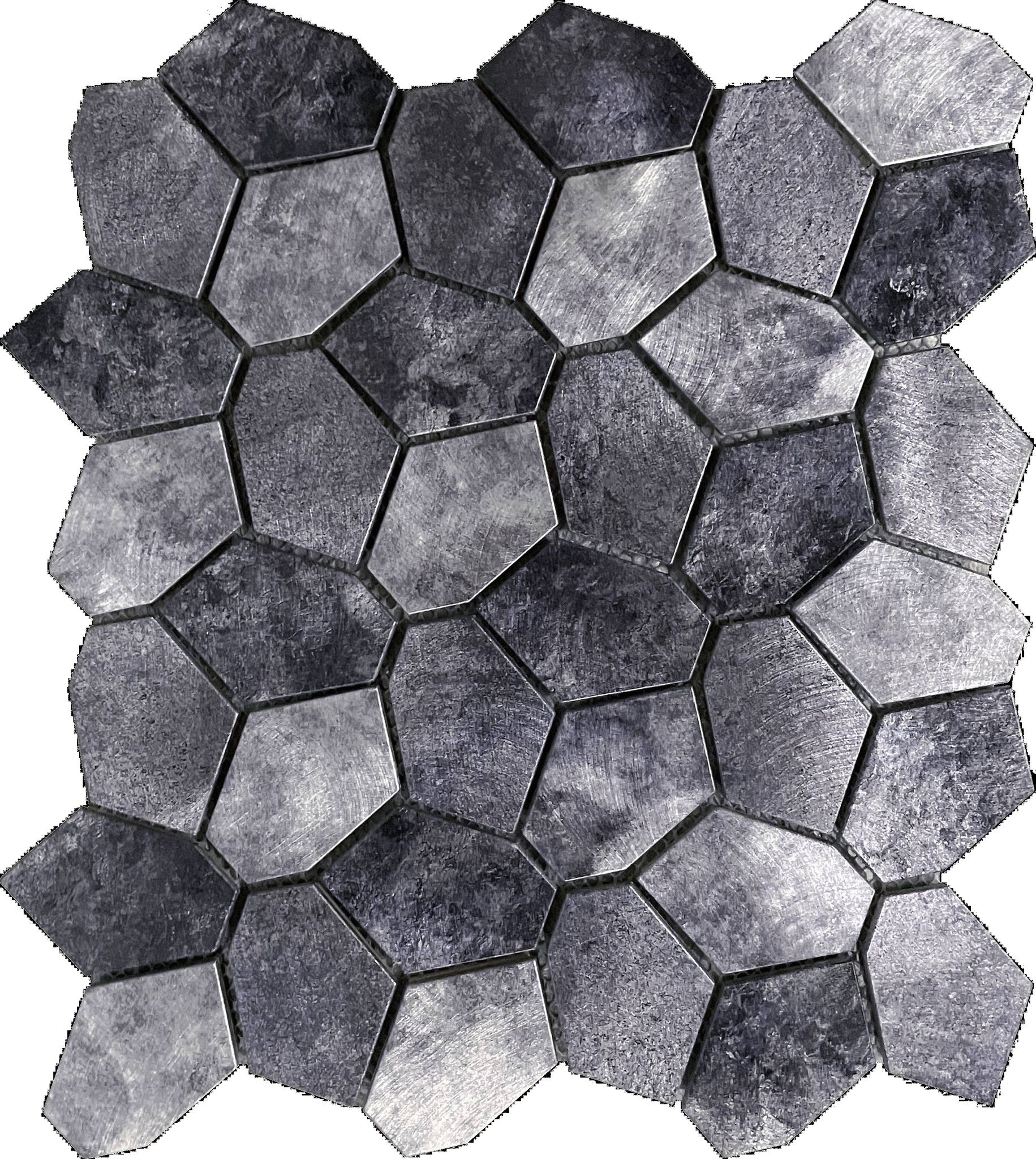 Hexagon Aluminum Mix Grey 11.4"x12.2" | Aromaz Home