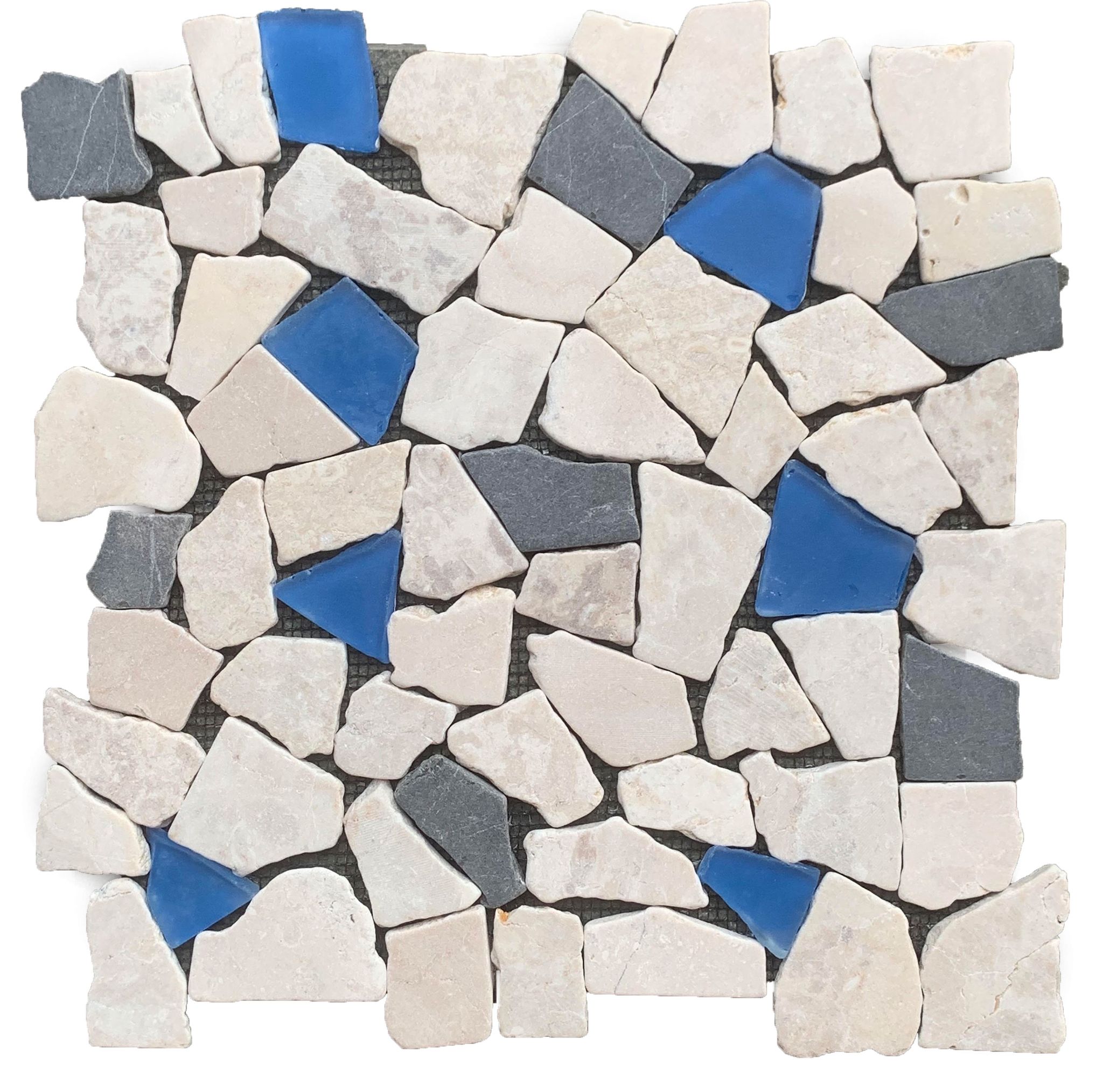 Mini Opus Beige Grey Marble Mix & Blue Glass | Aromaz Home