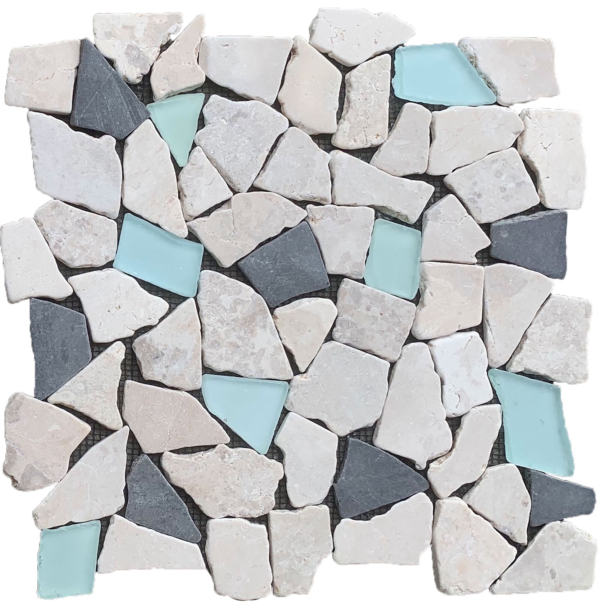 Mini Opus Beige Grey Marble Mix & Green Glass | Aromaz Home