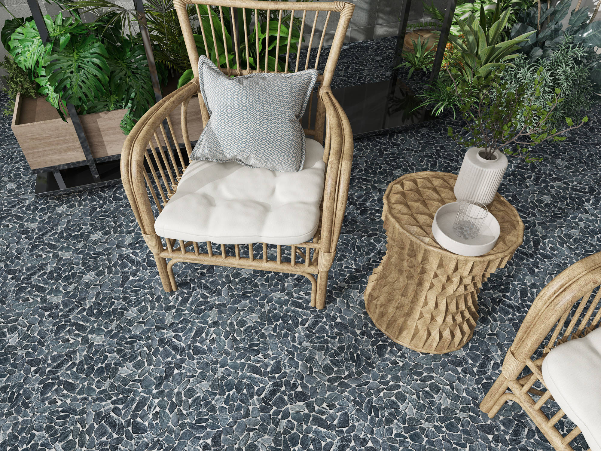 Mini Opus Matte Grey Mix Marble Stone Interlocking | Aromaz Home