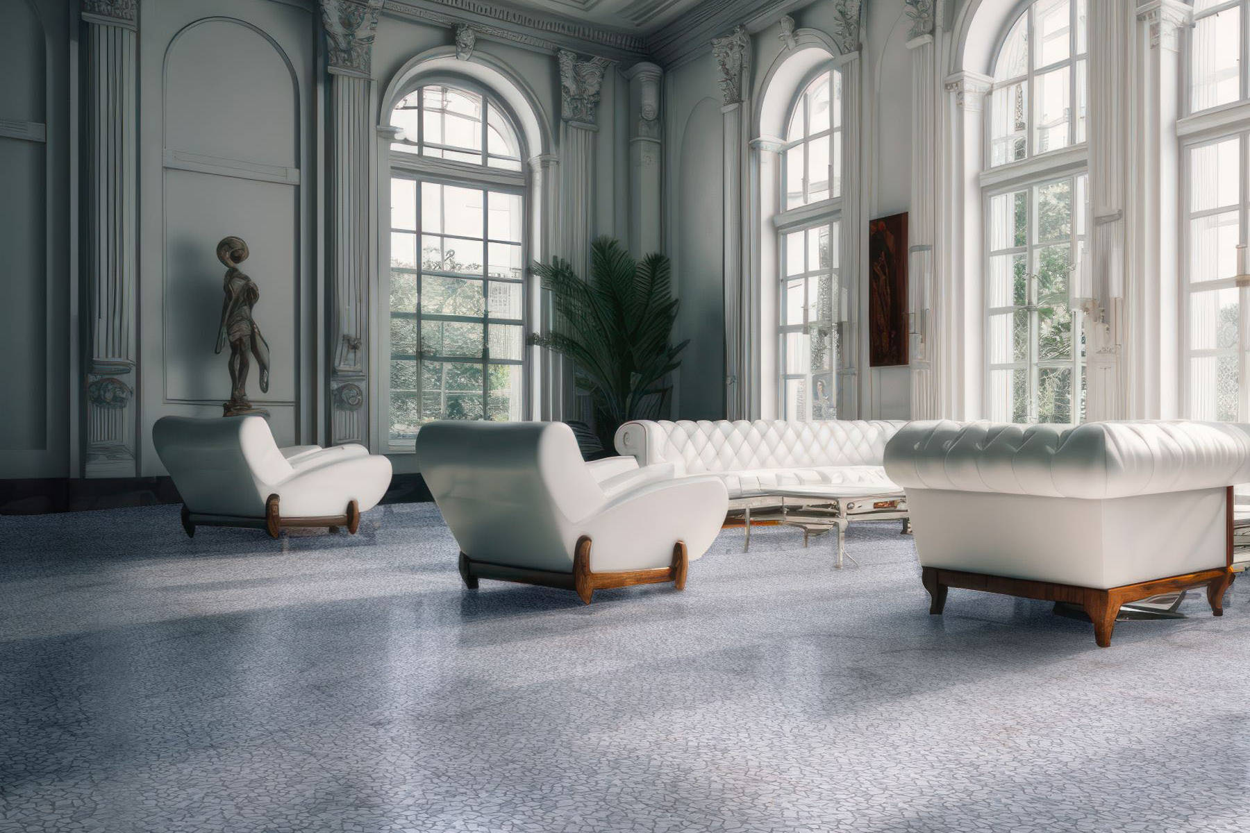 Mini Opus Matte White Grey Marble Stone Interlocking 2 | Aromaz Home