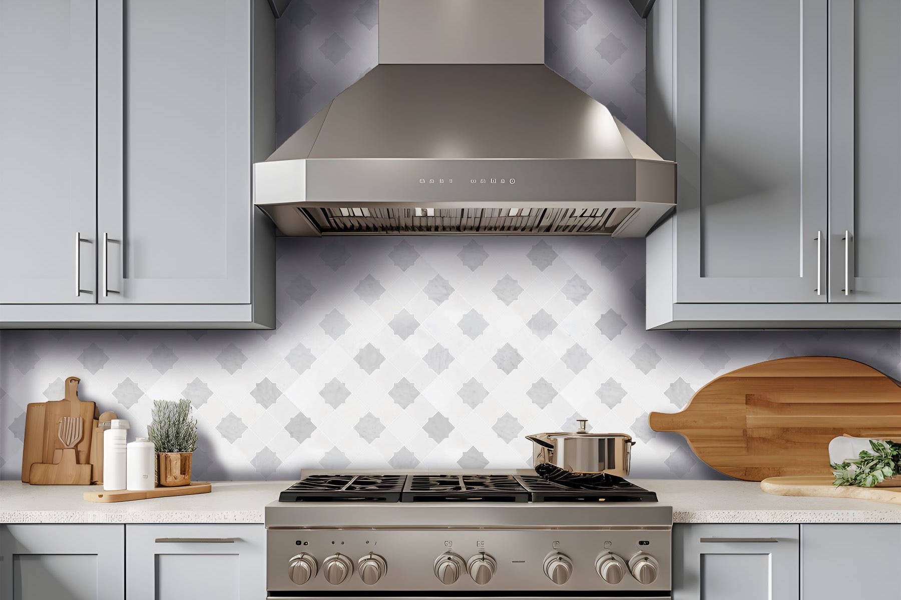 Star & Square White & Grey Mix Marble 2 | Aromaz Home