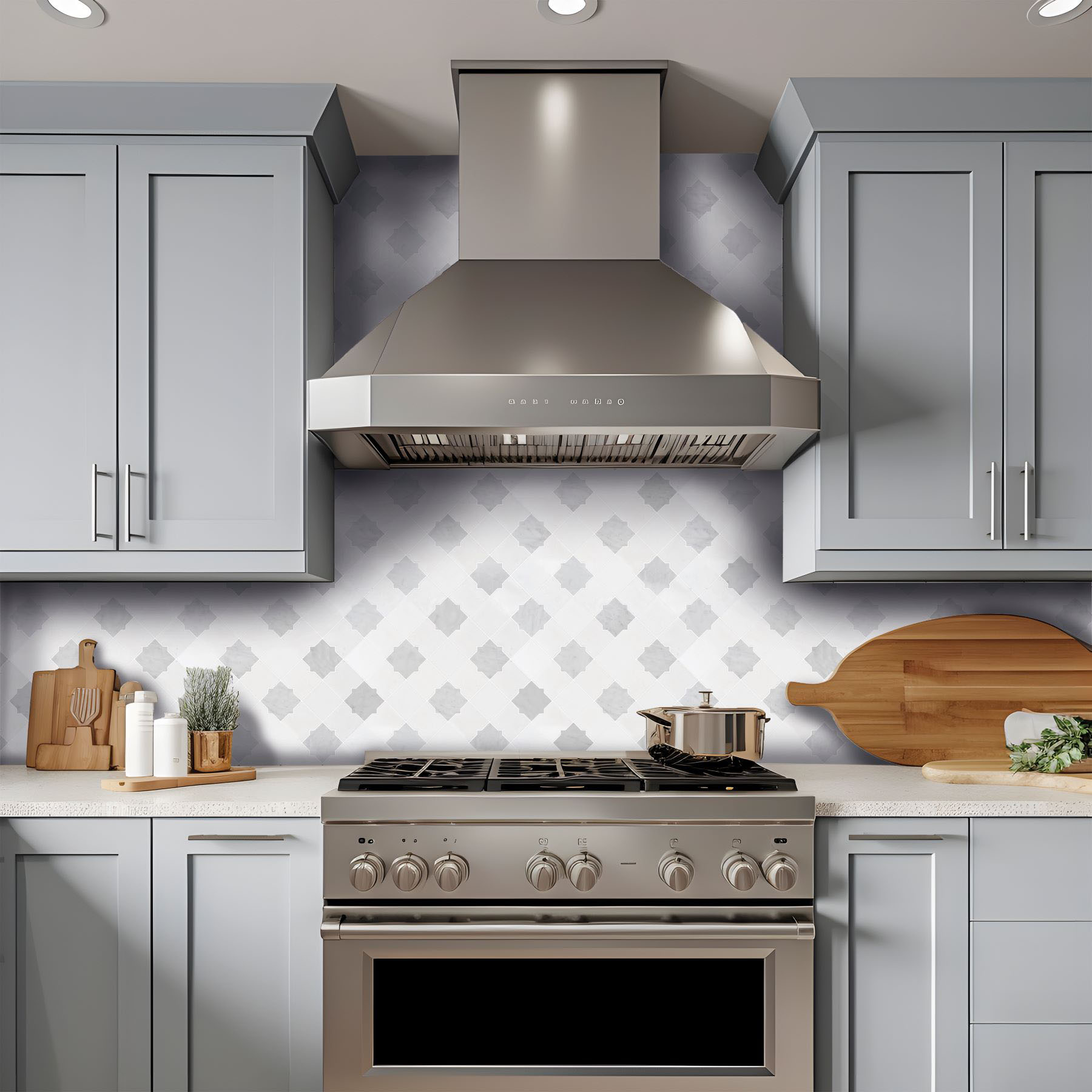 Star & Square White & Grey Mix Marble | Aromaz Home