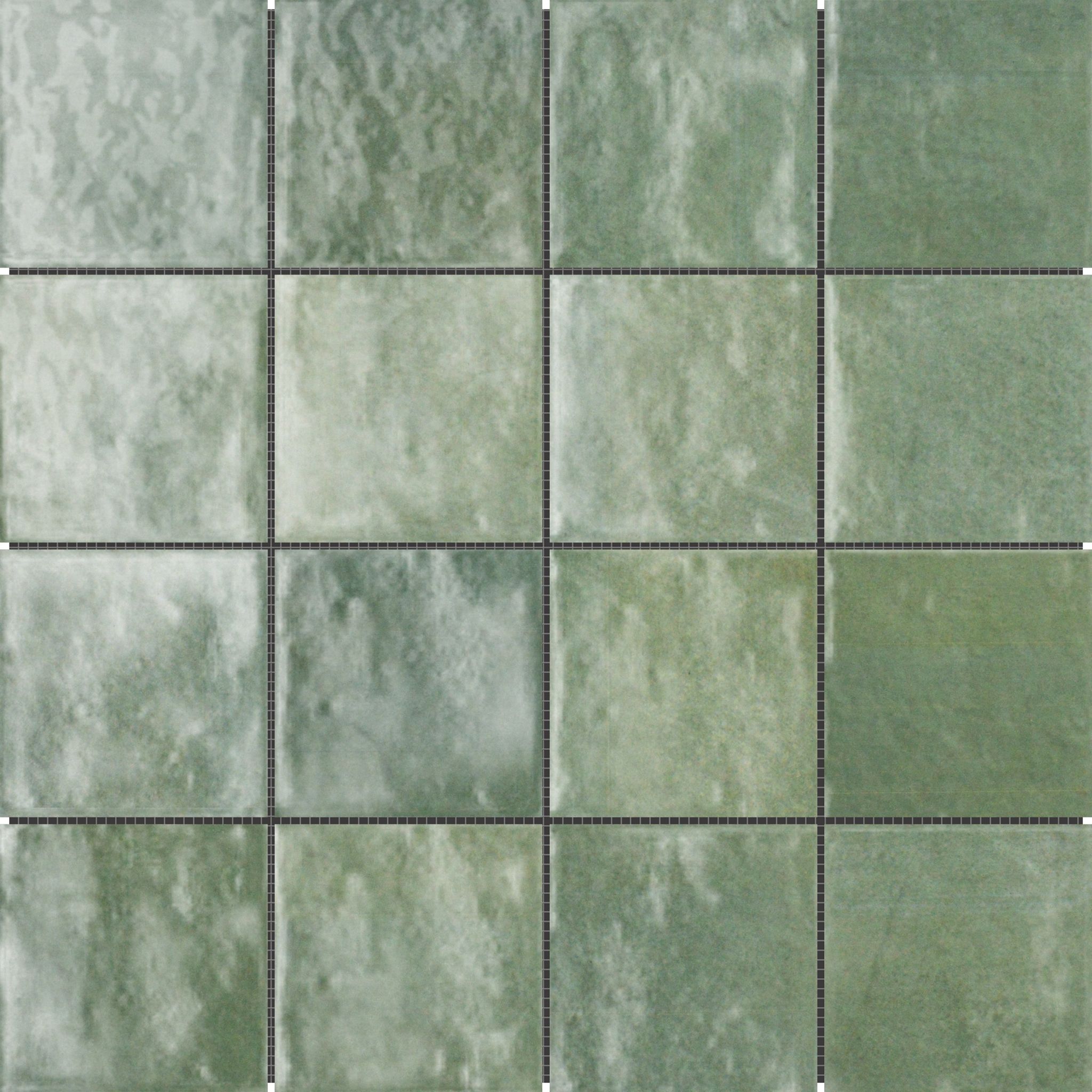 Zellige Glazed Ceramic Soft Green Mix 3"x3" | Aromaz Home