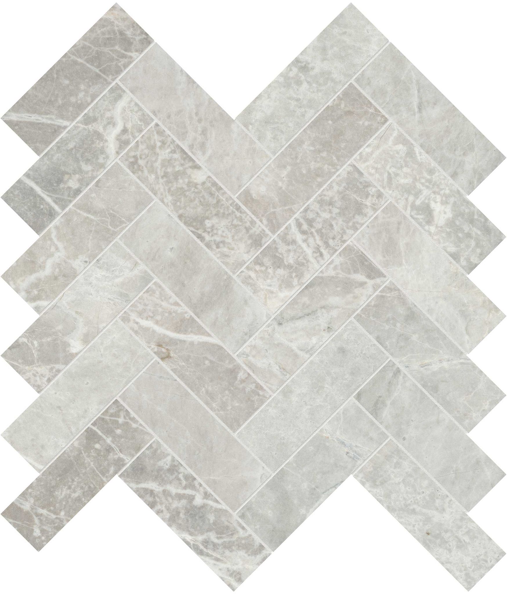 Apollo Argento 1.25x4 Herringbone Mosaic | Aromaz Home