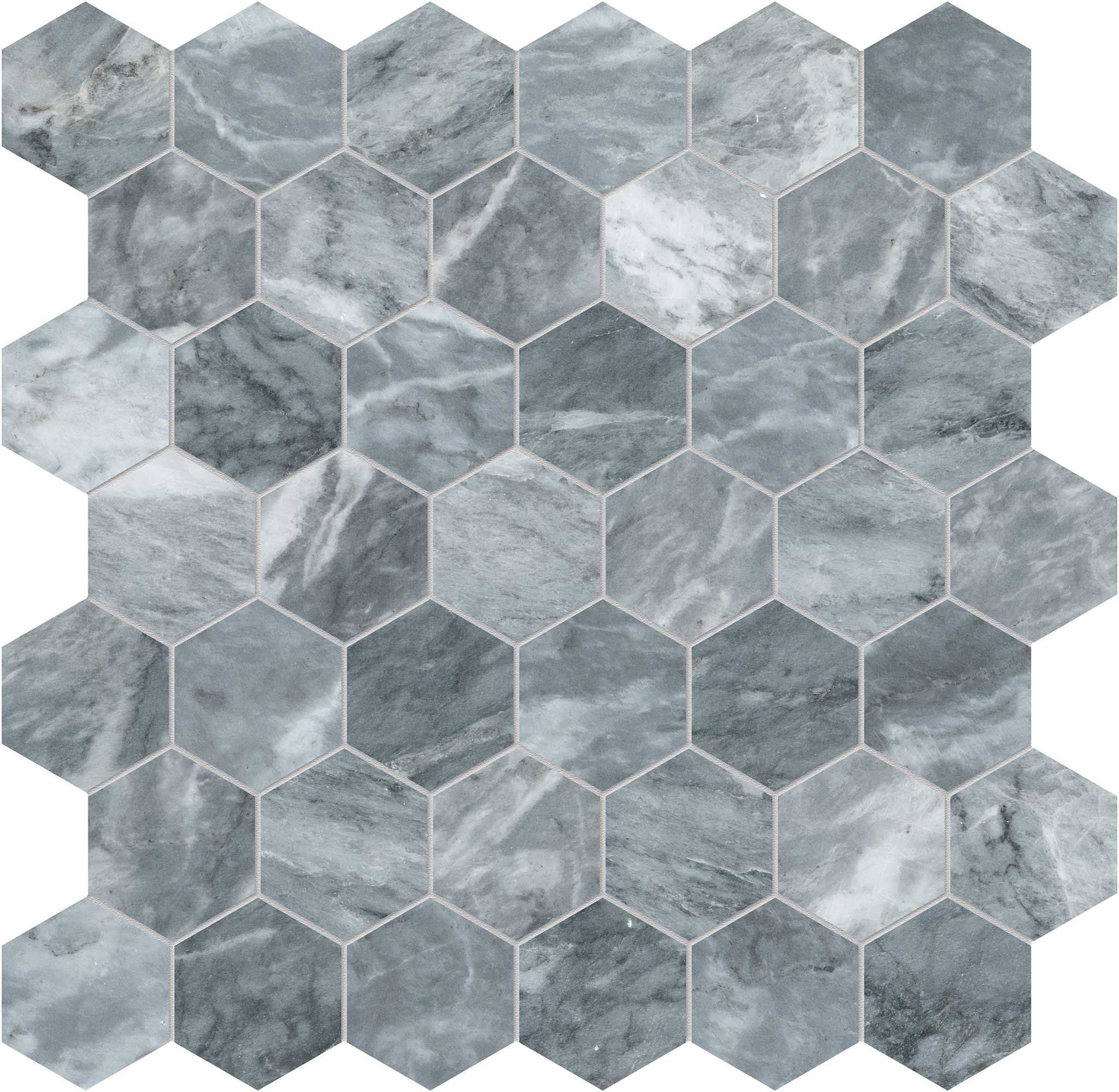 Aqua Intenso 2 Hexagon Mosaic | Aromaz Home