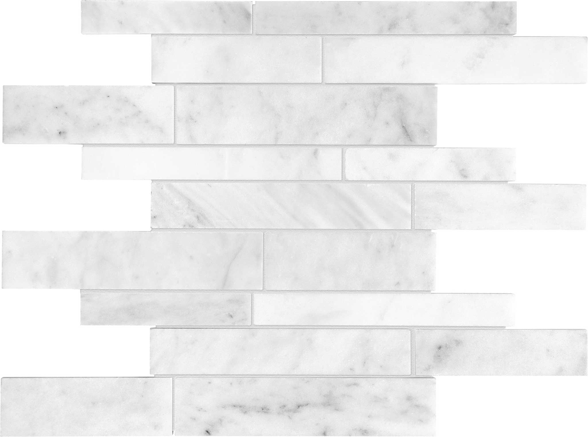 Bianco Venatino Random Strip Polished Mosaic | Aromaz Home