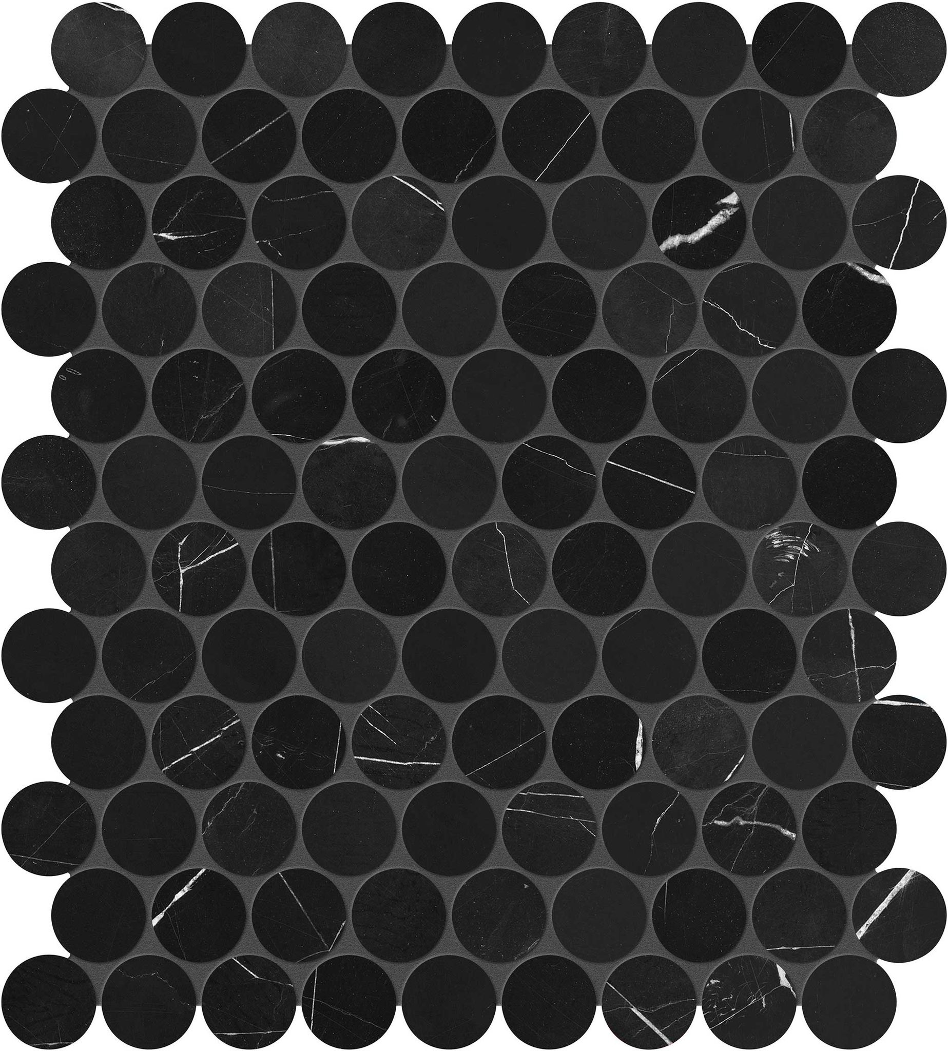 Galaxia Nero 1.25 Penny Round Mosaic | Aromaz Home