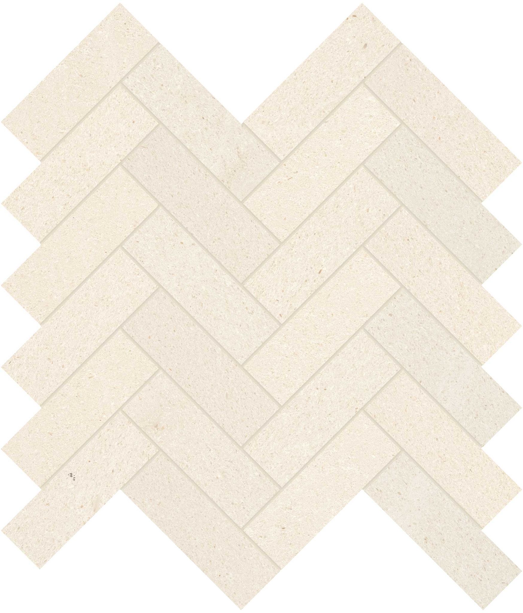 Serene Ivory 1.25x4 Herringbone Mosaic | Aromaz Home