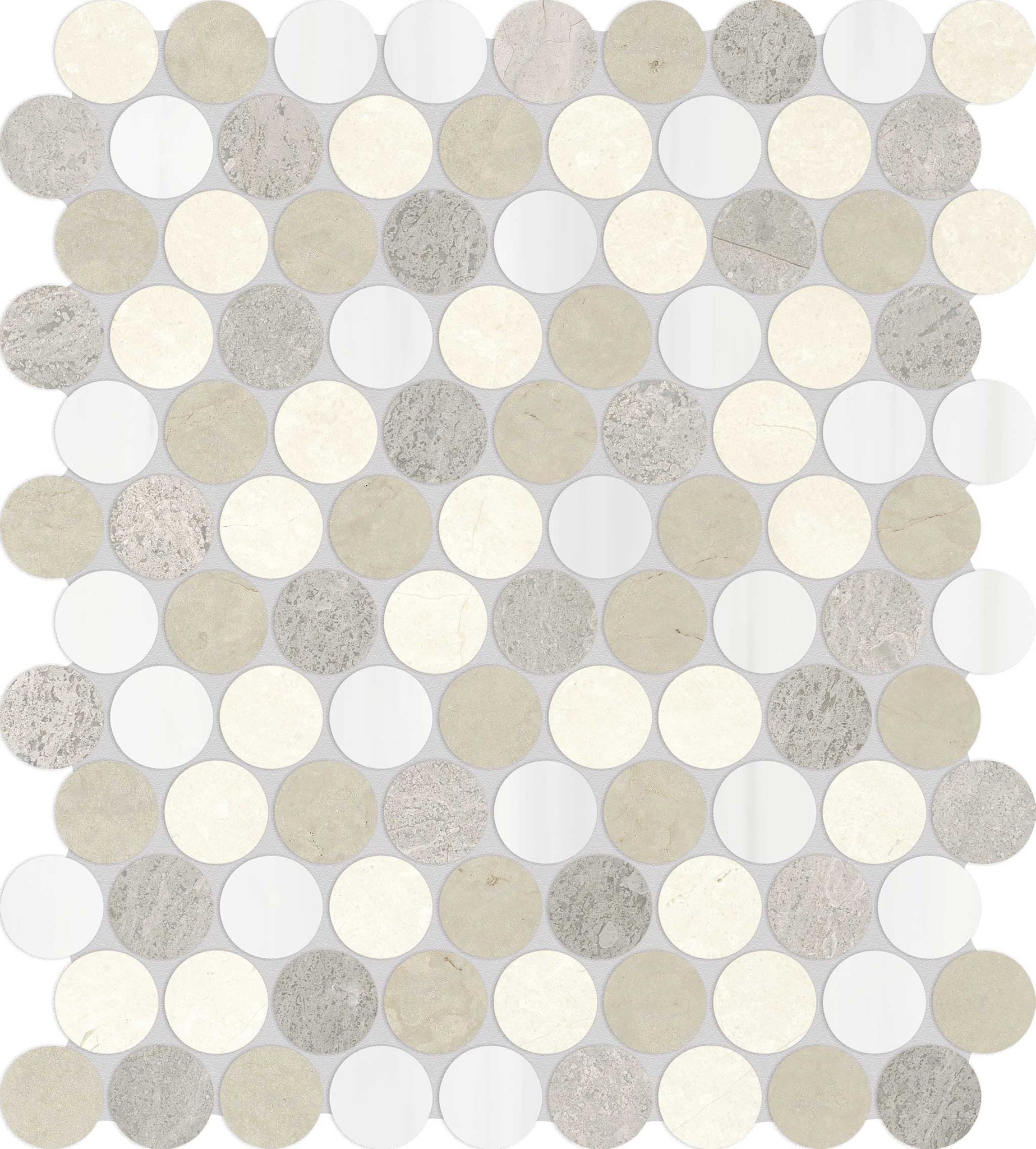 Utopio 1.25 Penny Round Dune Mosaic | Aromaz Home