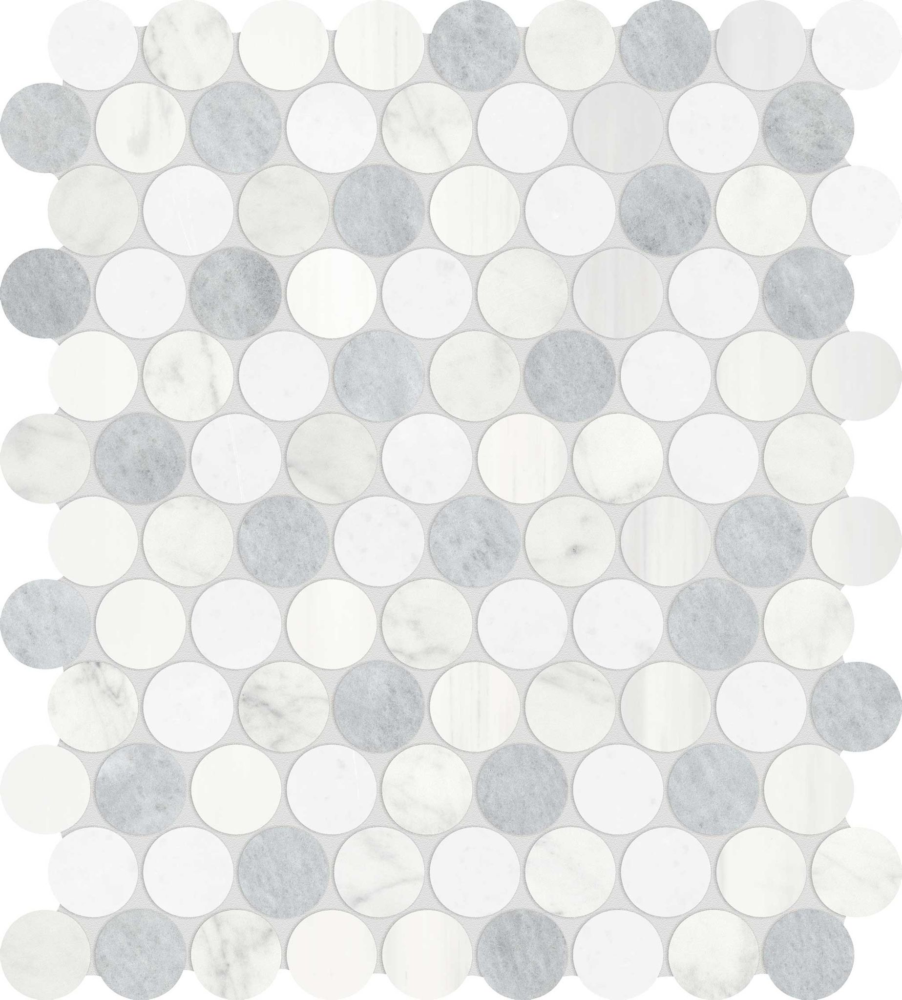 Utopio 1.25 Penny Round Polar Mosaic | Aromaz Home