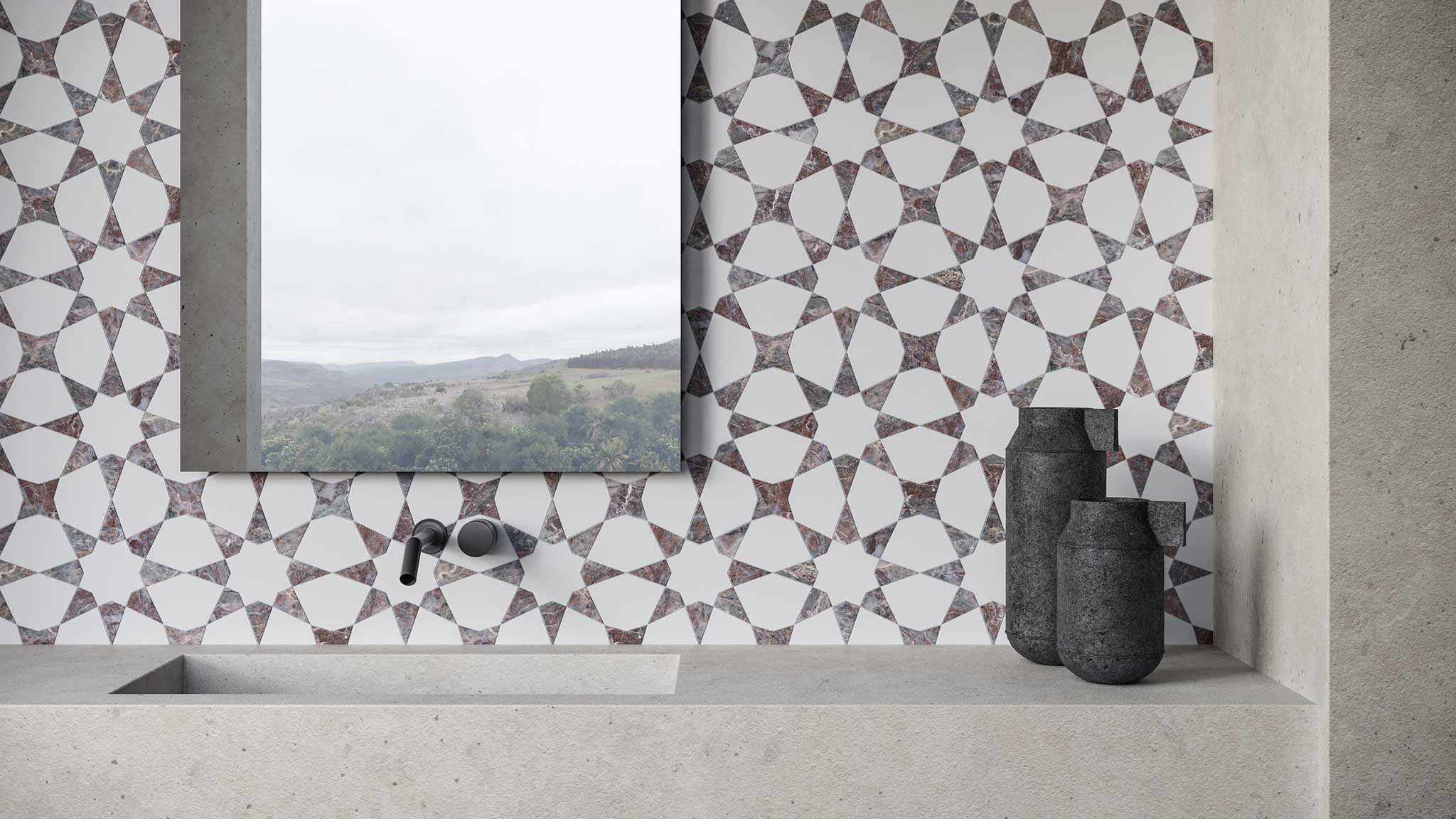 Utopio Stellar Burgundy Mosaic | Aromaz Home