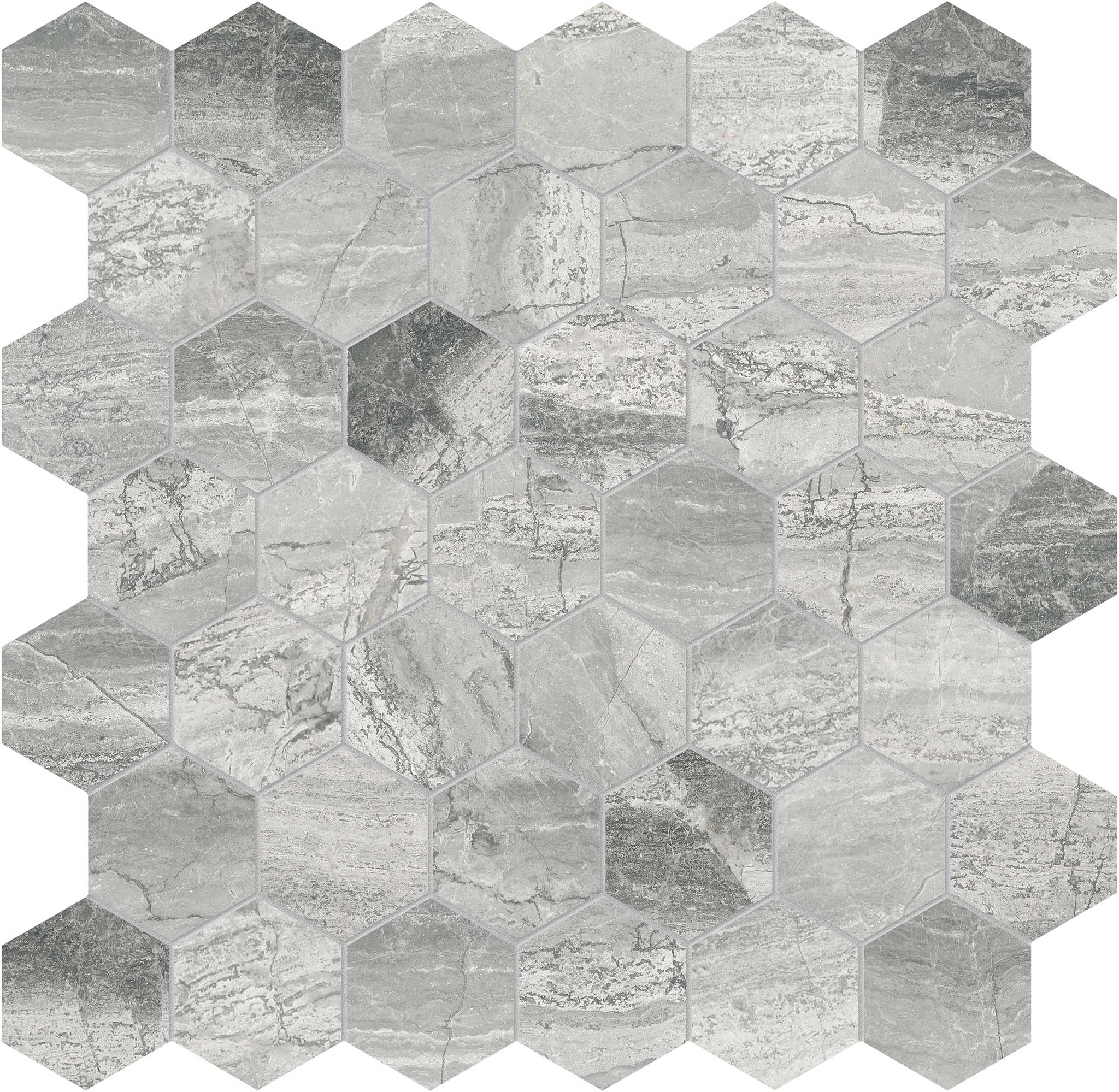 Volcana Notte 2 Hexagon Mosaic | Aromaz Home