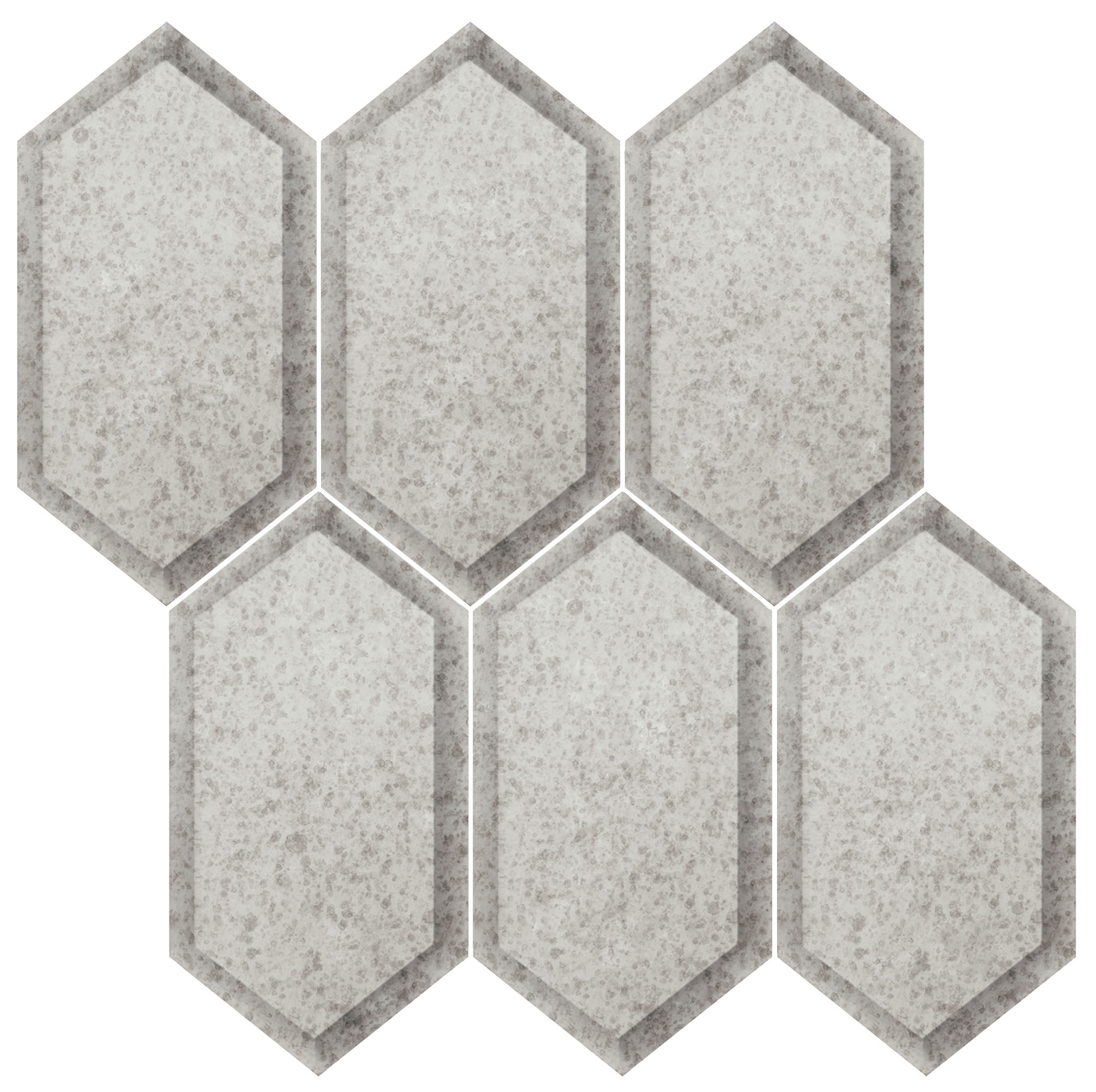 Obsidian Silver Beveled Hexagon Mosaic | Aromaz Home